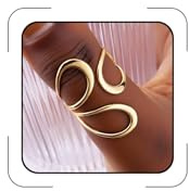 CSIYANJRY99 Gold Rings for Women Non Tarnish Adjustable Thumb Ring for Women Finger Ring Chunky Gold Silver Rings Anillos Para Mujer Stainless Steel New Year Anniversary Birthday Jewelry A-Gold