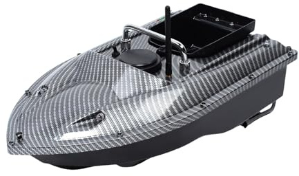 RjcdOPL Köderboot, ferngesteuertes Boot, 500 m, Doppelmotor, automatische Kreuzfahrt, Akku 5200 mAh, LED-Lichter, ideal zum Angeln im See/Fluss (schwarz)