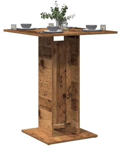 Hoopleep Bistrotisch Altholz-Optik 60x60x75 cm, Holzwerkstoff Esszimmer Küchentisch, robuster Kleiner Holztisch für Zuhause & Büro