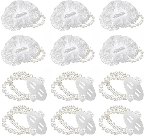 JNYUTEEN 12 Pezzi Base per Bouquet da Polso in Pizzo, Braccialetti Elastici per Fiori per Matrimonio, Braccialetti per Damigelle Decorazione Fai da Te Spiaggia e Feste