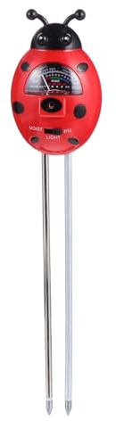 DEARMAMY Marienkäfer Bodentester 3-in-1 für Gartenboden, Rot