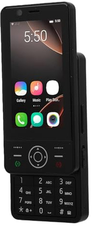 XUMIUZIY Telefono Slide 4G, Telefono Cellulare Sbloccato 4G LTE con Touch Screen da 3, 2 GB di RAM, 16 GB di ROM, Doppia Fotocamera da 2 MP, Doppio Slot per Scheda SIM, WiFi e Bl (BLACK)