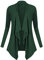 Urban GoCo Femmes Cardigan Drapé Ouverte Devant Manteau Manches Longues Ourlet Irrégulier Jaquette (XL, Vert foncé)