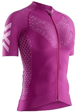 X-Bionic Twyce Kurzarm-Radsport-Kompressions-Jersey-T-Shirt mit Reißverschluss Viola Frau Grösse M
