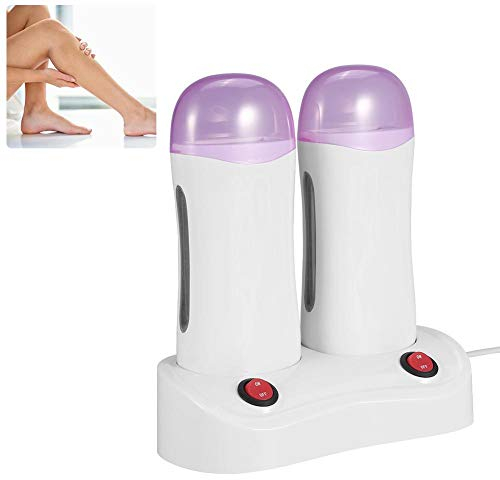 Haarentfernungsmaschine – Doppeltes Warmwachs, Epilier-Rolle, schnellere und einfachere Haarentfernung, geeignet für die Haarentfernung des ganzen Körpers, Beine, Achseln, Arme, Rosa