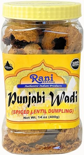 Rani Punjabi Wadi (Vadi) Lentil Spiced Flour Balls 14oz (400g) ~ High Protein, All Natural | Vegan | No Colors | Indian Origin