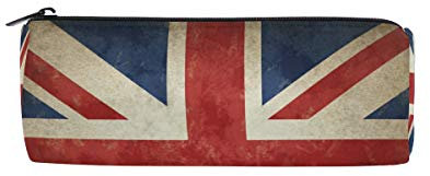Linomo Pencil Case Vintage UK Flag Union Jack English England Pencil Pen Bag Pouch Holder for Kids School Office