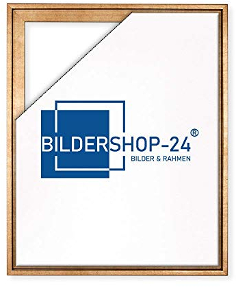 Bildershop-24 Schattenfugenrahmen mit Schattenfuge Lemgo für Keilrahmenbilder und Leinwände 40x50cm Gold Blattgold