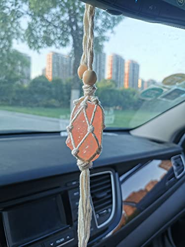 Handgefertigtes Himalaya-Salz, niedlicher Auto-Rückspiegel, Zubehör zum Aufhängen für Damen und Herren, Auto-Charm-Dekoration, Heimdekoration