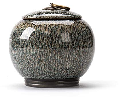 Ceramic Tea Jar Vintage Chinese Style Storage Jars Tea Tins Cans Canister Caddy Sealed Lids Home Kitchen Dining Decoration for Tea Coffee Herb Spices Sugar (Yellow)