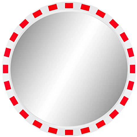 MIRAC Verkehrsspiegel, Acrylglas, rot/weiß, rund, ø 80 cm, Art.-Nr. 45100800 | Sicherheitsspiegel | Straßenspiegel