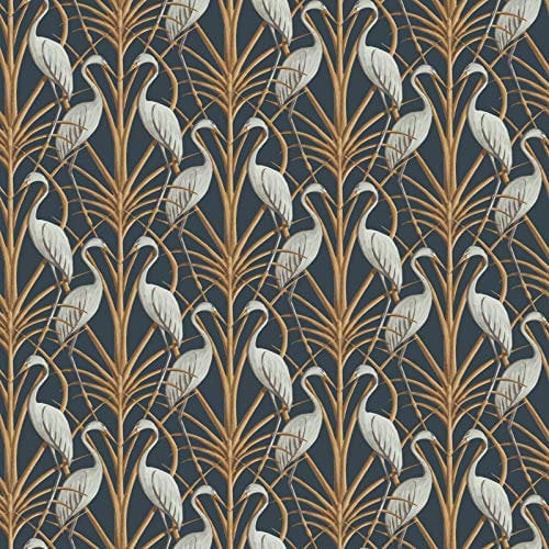 Belfield Design Studio The Chateau by Angel Strawbridge Nouveau Heron Wallpaper Navy NOH/NAV/WP