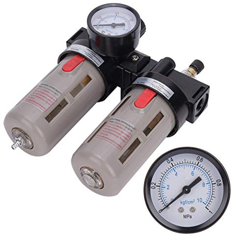 Compressor Filter kit, Air Compressor Filter, PT1/4 Air Pressure Compressor Filter Gauge Trap Oil Water Regulator Tools Kit