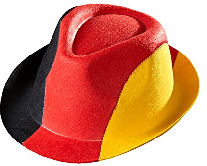 Goldschmidt Deutschland Fanartikel schwarz rot gelb | Fan Accessoires Deko zur EM WM (Trilby-Hut)