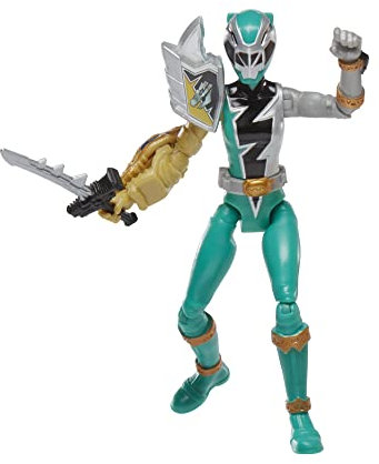 Power Rangers Dino Fury - F4496 - Figurine articulée 15cm + Accessoires - Ranger Vert avec Manche Sprint
