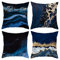 HOSTECCO Marineblaue Dekokissenbezüge, 45 x 45 cm, 4 Stück, Blau und Gold, dekorative Kissenbezüge, abstrakte Marmor-Kissenbezüge für Sofa, Couch