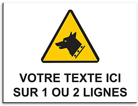 Plaque de signalisation Chien méchant en aluminium personnalisable 30x20 cm