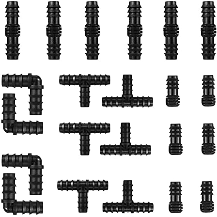 TOPWAYS Schlauch Verbinder für 1/2 Zoll (16 mm) Rohrschlauch, Gartenhaken Kunststoff Schlauchverbinder für Gartenbewässerungssysteme (Gemischt 22 Stück)