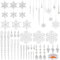 DERAYEE 36 PCS Christmas Hanging Decoration, Acrylic Crystal Ornaments Christmas Tree Decoration for Xmas Wedding Festival Home Party Supplies