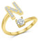 Zelaro Zirkonia Ring mit Initialen Gold | Pärchen Ringe für Mädchen Geschenk für Freundin, Freund | Ring mit Buchstabe | Frauen Ring als Schmuck Ringe zum Jahrestag | Verstellbare Ringe in Gold (N)