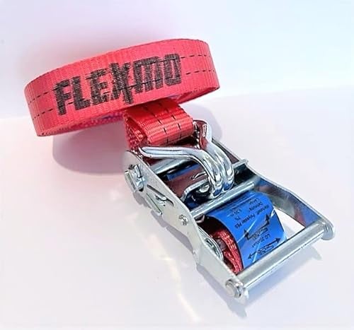 FLEXMO | 4 Stück Spanngurt | 2000kg | 10m Spanngurte mit Ratsche 2 teilig | zweiteilig mit Haken Ratschengurt Zurrgurte orange 35mm 2000 daN 2t Industrie | Qualität von KÖGL