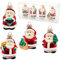Lauschaer Christbaumschmuck - 4 teiliges Set - Mini Weihnachtsmänner -, mundgeblasen und handdekoriert, ca. 4 cm, mit goldenem Krönchen