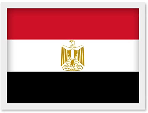 Artery8 Egypt National Flag Patriotic Vexillology World Flags Country Region Poster Artwork Framed Wall Art Print A4