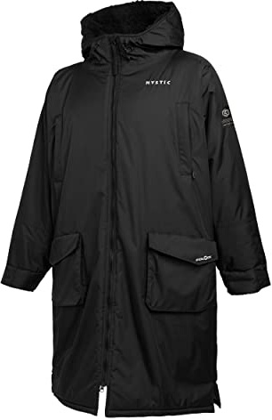 Mystic Poncho or Changing Robe Towel for Beach Watersports & Surfing - Explore DTS - Black - Waterproof Sprayproof