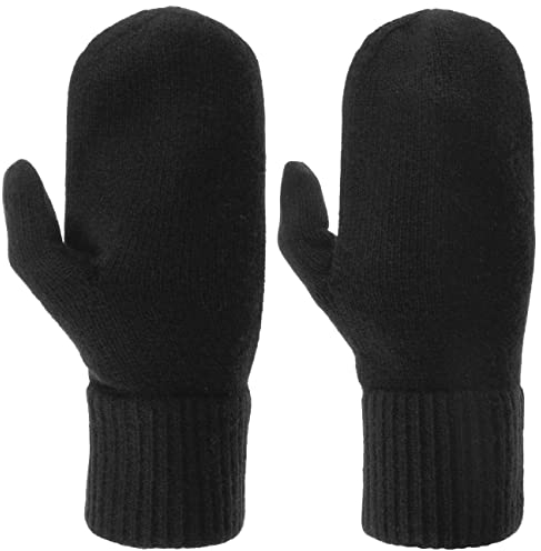 HESTRA Women´s Cashmere Fäustlinge Fausthandschuhe Wollhandschuhe Damenhandschuhe Kaschmirhandschuhe (One Size - schwarz)