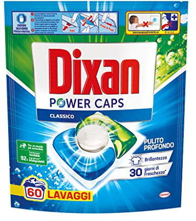 Dixan Power Caps Classico, Detersivo Lavatrice in Capsule, 60 capsule (lavaggi)