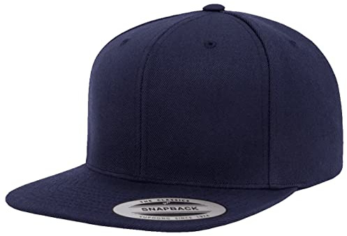 Flexfit Yupoong Navy Blue 6-Panel Snapback Hat Einheitsgröße Erwachsene Cap, Marineblau, Einheitsgr��e