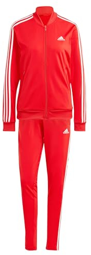 adidas Femme Essentials 3-Stripes Track Suit, Better Scarlet/White, L
