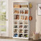 Tribesigns Holz Großer Schuhschrank, 30x65x180cm, 24 Paar freistehende Schuhablage Speicher Veranstalte mit Seite Haken