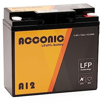 Acconic A12 LiFePO4 12V Lithium Versorgungsbatterie 12Ah (Umsatzsteuerbefreit)