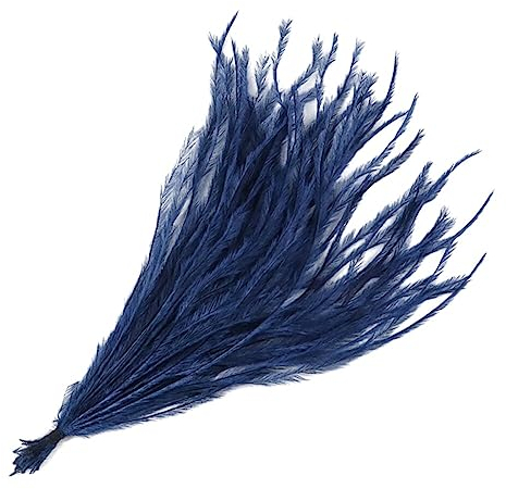 100 Stück Straußenfedern, MoreChioce Natürliche Straußenfedern DIY Dekoration Strauß Feder zum Basteln Schmucksfedern Bastel Federn für Haare Kleidung Hüte Traumfänger Tafelaufsätze,Navy Blau