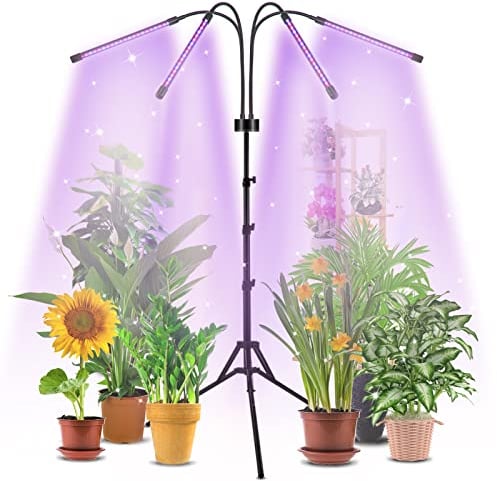 Trayvespace Pflanzenlampe LED Vollspektrum,80LEDs Pflanzenlampe mit Ständer,3 Beleuchtungsmodi Pflanzenlicht mit 4 Köpfen,Ideal für Setzlinge und Sukkulenten wachsen Lichter