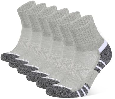 CLOSEMATE 6 par Sneaker strumpor Herren Baumwoll Kurze Sportstrumpor med Frotteesohle Atmungsaktives Mesh Quarter löpningsstrumpor