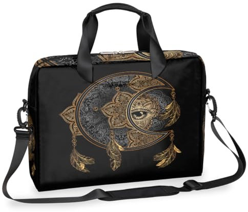 WowPrint Boho Magic Moon Sun Housse pour ordinateur portable 13-16 pouces Sac à main pour ordinateur portable Sac à bandoulière pour ordinateur portable 13-16 pouces, couleur, 13-16in