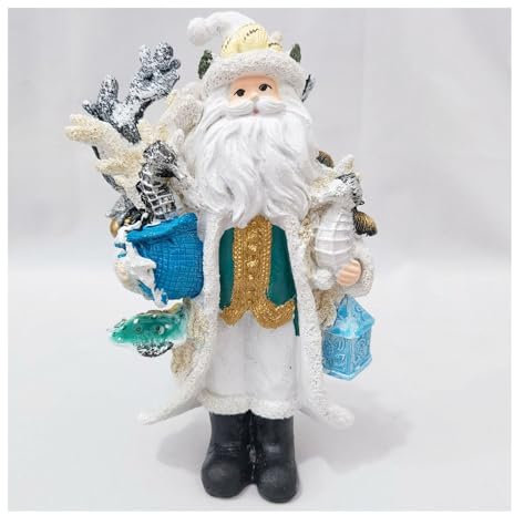 Tauzveok Statua Decorativa di Babbo Natale con Vassoio, Decorazione da Tavola, Regalo di Natale, Soggiorno, Ingresso, Ufficio, Scultura Natalizia,Witte baard
