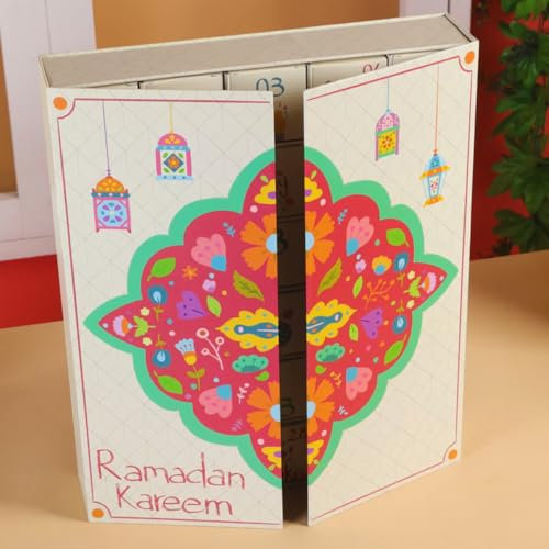 Ramadan Calendar - Beautiful 2 door Ramadan Countdown Calendar - Ramadan Decoration for Home and Table Decor with Soft Floral-Themed Islamic Art -Happy Journey Gardens of Faith - Ramadan Gift