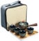 Juego de Té Chino Gongfu de Cerámica, Juego de Té de Viaje Portátil con Bolsa de Viaje Juego de Té Verde Japonés con Infusor y Tetera de 360 Rotaciones para el Hogar y la Oficina, Tipo 1