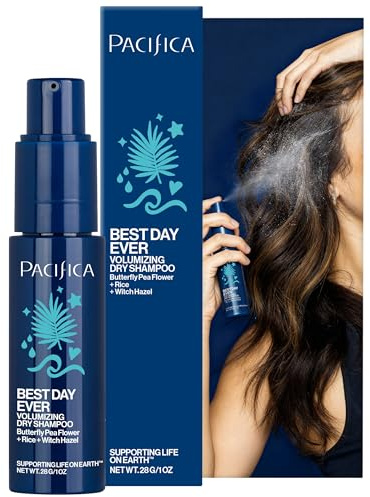 Pacifica Dry Shampoo Powder - Best Day Ever Waterless Shampoo & Instant Volumizer - adds Texture, Refreshes & Absorbs Oil, Non-Aerosol for Women of All Hair Types Natural & Vegan Dermatologist Tested
