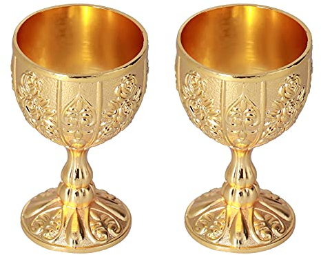 Calice, Gobelet Calice Cup 2Pcs 30ML pour la Décoration de Voyage Collection Maison (citrouille d'or)