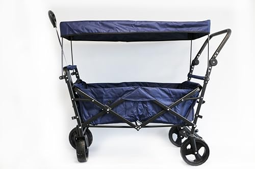Vedes Premium XXL Bollerwagen Navy blau + Dach