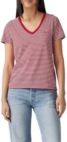Levi's Vneck Camiseta, Indigo Stripe Scarle, M para Mujer