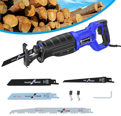 Scie électrique à guichet 900W à vitesse variable pour couper le métal, le bois et le plastique Outil électrique avec 5 lames Outil électrique pour le bricolage, le jardin, la maison et le garage