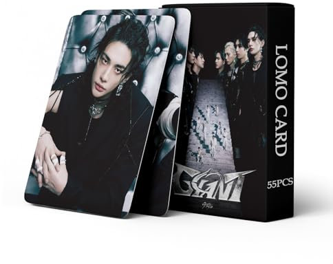 Stray Kids Album Riesige Fotokarten Album 55 Stück Stray Kids Album Riesige Fotokarten Stray Kids Album Riesige Lomo Karte Geschenk Lomo Karten Merch für streunende Kinder Jungen und Mädchen