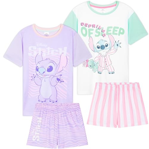 Get Trend PJs Girls 2 Pack Short Sleeve Pyjamas Set Kids Teens Lounge Sets Nightwear Soft Comfy Sleepwear Gifts for Girls