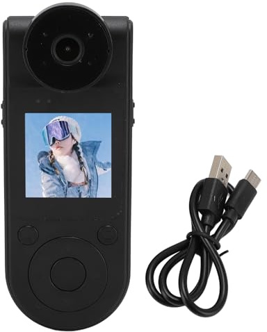 Akozon Body Camcorder 2K HD Rotating Lens Wide Angle Motion Detection Camera for Outdoor Activities