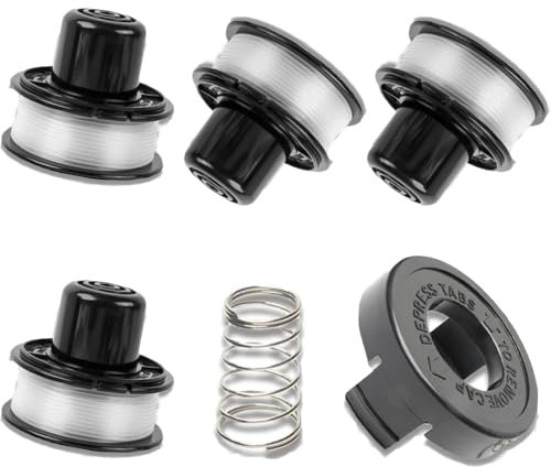 Lot de 4 bobines de débroussailleuse, compatibles avec Black & Decker, remplace AF-100 ST5530-GB GLC3630L20-GB STC1820PC-GB BESTA530-GB BESTA525-GB 1,65 mm 6.1 m